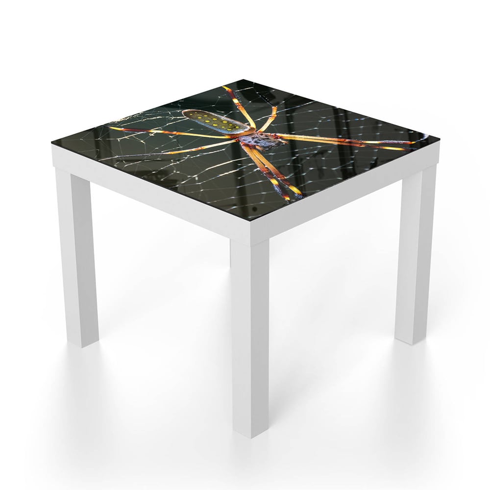 Salontafel 55x55 - Gehard Glas - Goudkleurige Weverspin