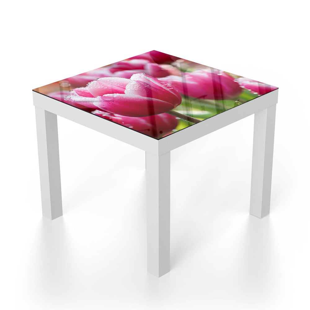 Salontafel 55x55 - Gehard Glas - Natte Tulpen