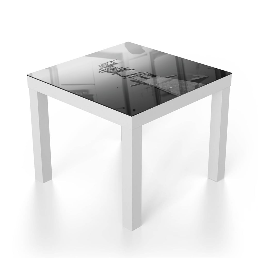 Salontafel 55x55 - Gehard Glas - Zwart-Wit Stijger