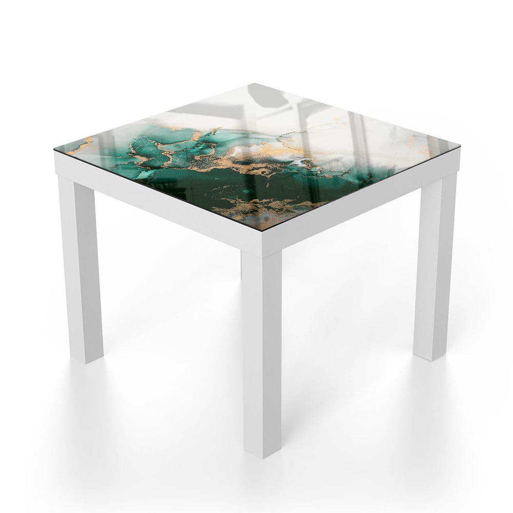 Salontafel 55x55 - Gehard Glas - Luxe Groen-Marmer