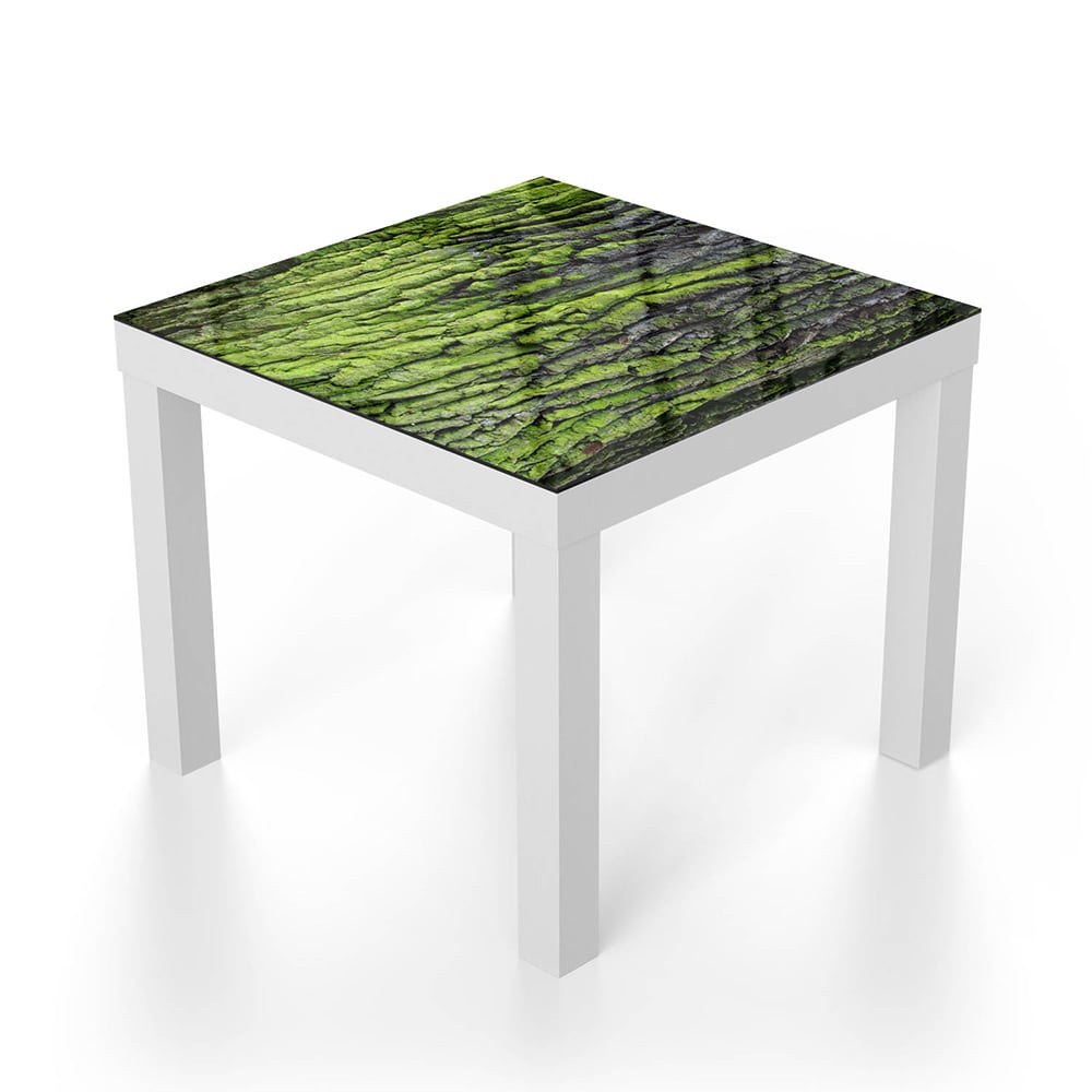 Salontafel 55x55 - Gehard Glas - Groene Schors Textuur