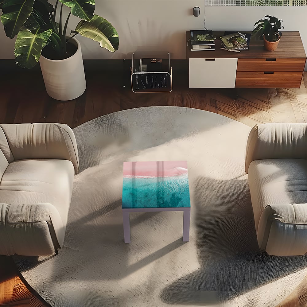 Salontafel 55x55 - Gehard Glas - Tropisch Strand