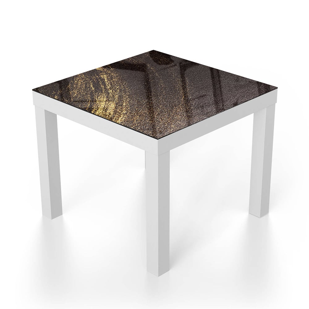 Salontafel 55x55 - Gehard Glas - Gouden Glitter Veeg