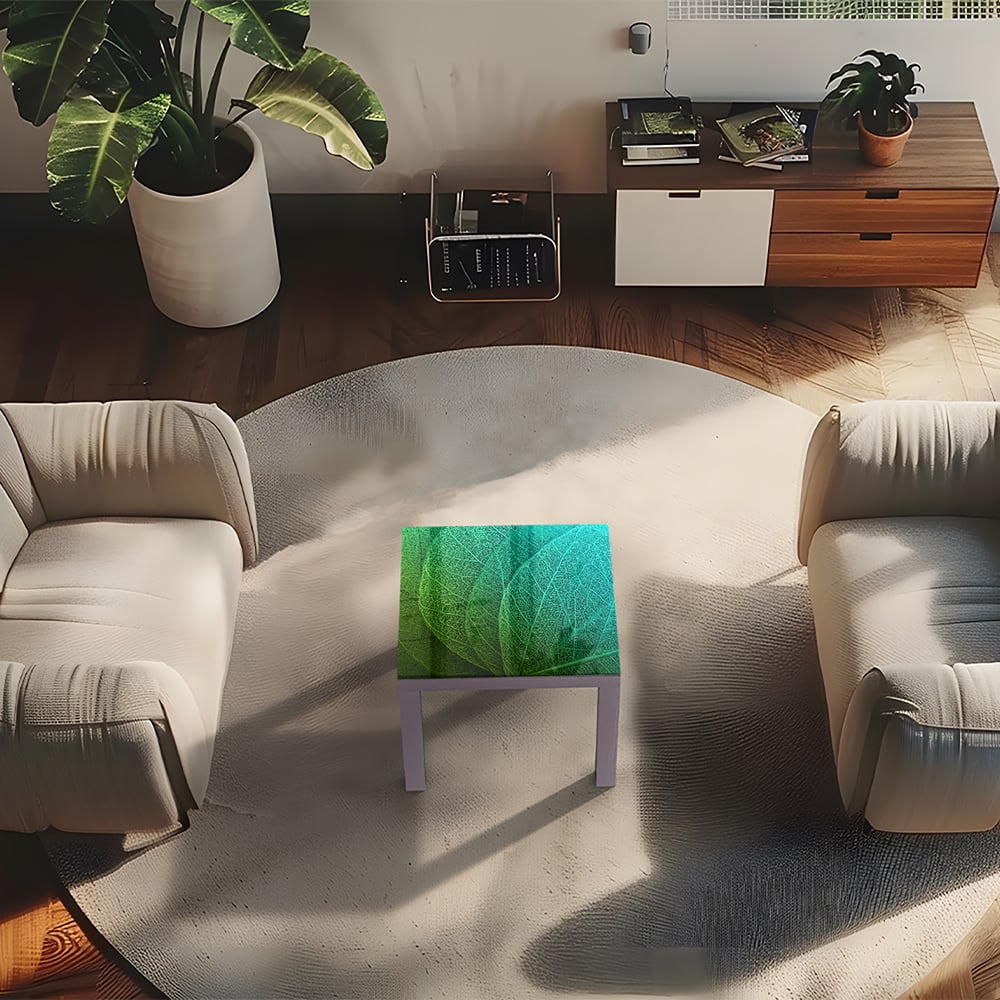 Salontafel 55x55 - Gehard Glas - Bladeren in detail