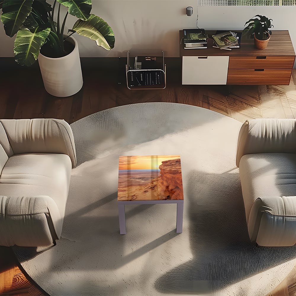 Salontafel 55x55 - Gehard Glas - Woestijn Landschap