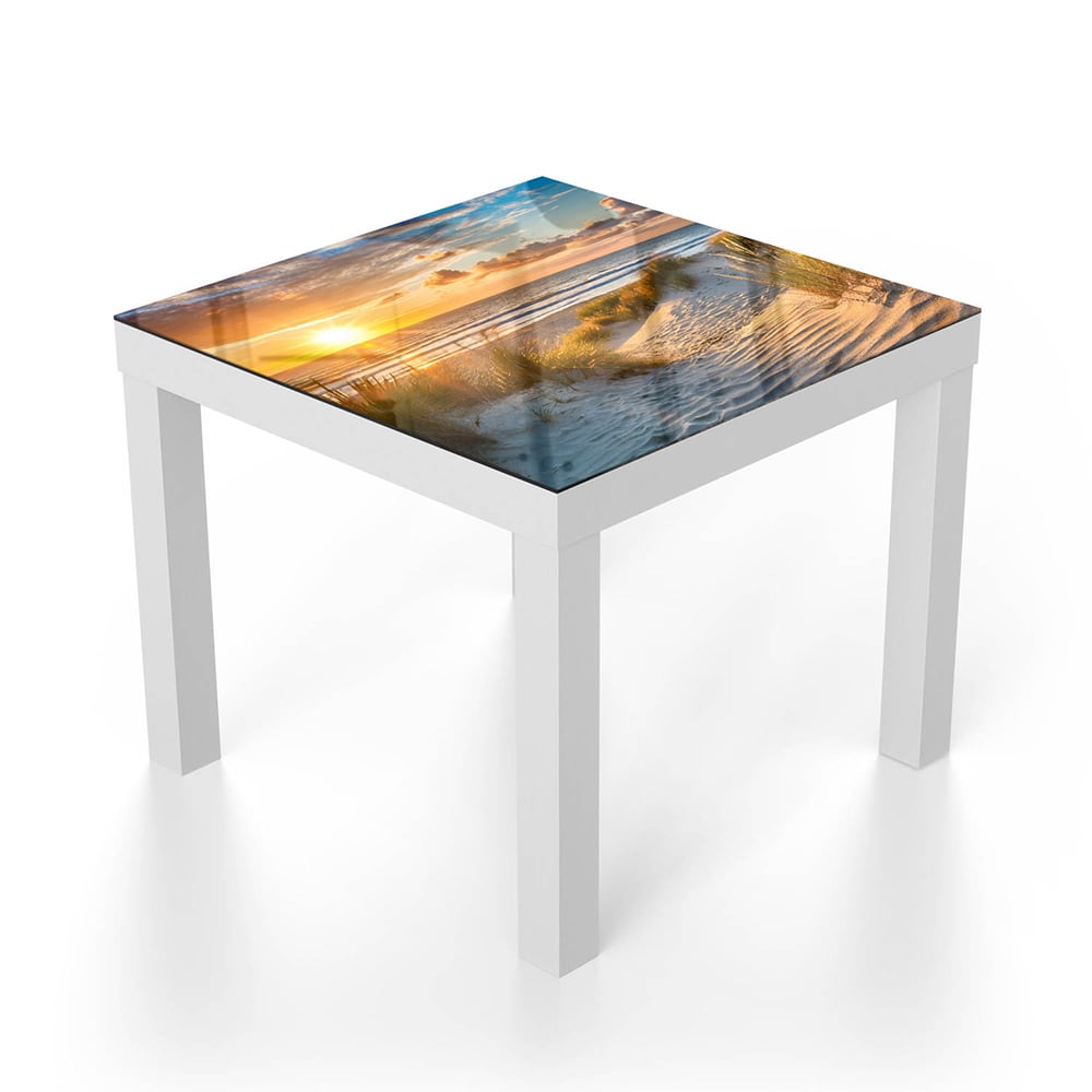 Salontafel 55x55 - Gehard Glas - Zonsondergang bij Duinen
