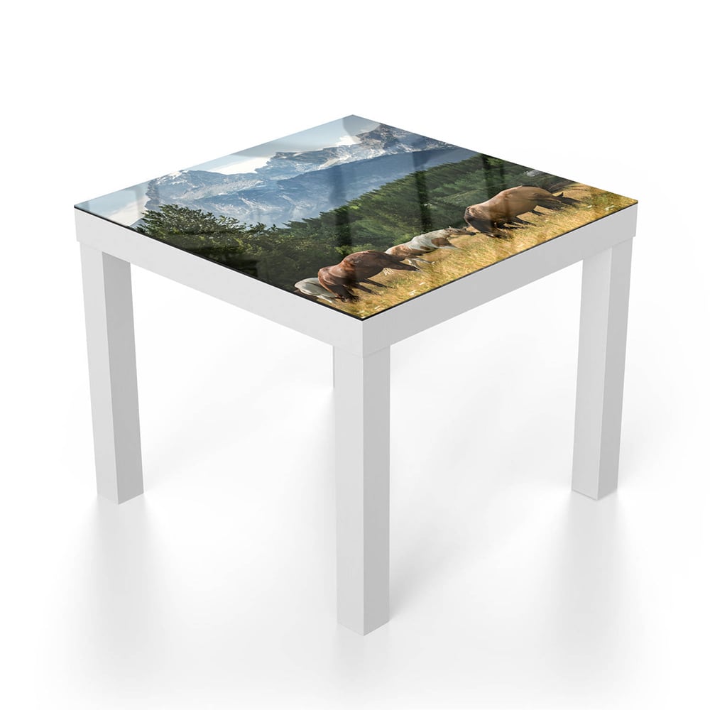 Salontafel 55x55 - Gehard Glas - Grazende Paarden