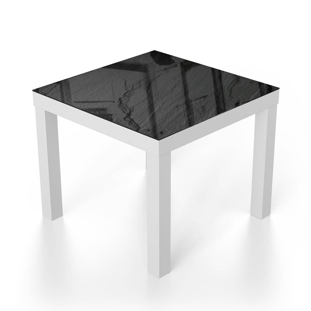 Salontafel 55x55 - Gehard Glas - Leisteen Zwart