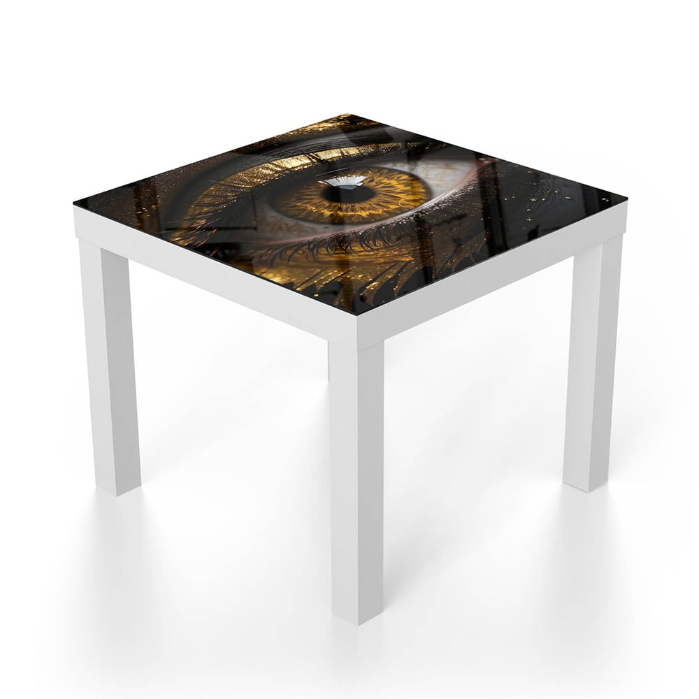 Salontafel 55x55 - Gehard Glas - Zwart en goud oog