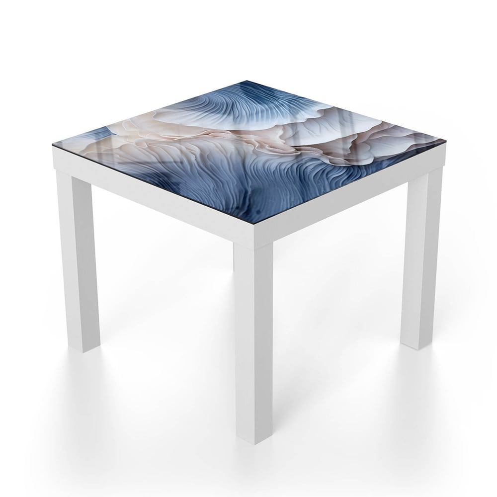 Salontafel 55x55 - Gehard Glas - Blauwe Paddenstoelen Textuur