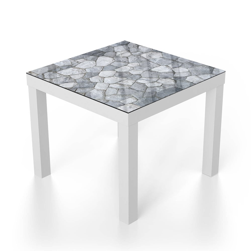 Salontafel 55x55 - Gehard Glas - Decoratieve Leistenen Muur