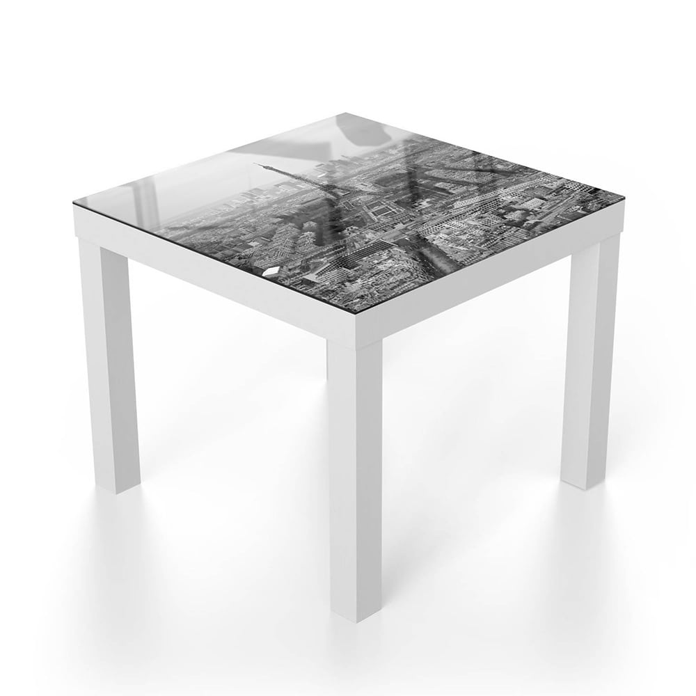 Salontafel 55x55 - Gehard Glas - Parijs in Zwart-Wit vanuit de Lucht