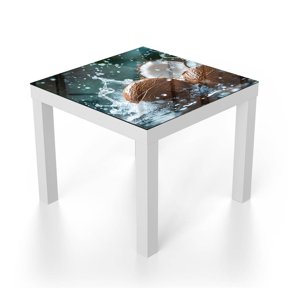 Salontafel 55x55 - Gehard Glas - Kokos Splash