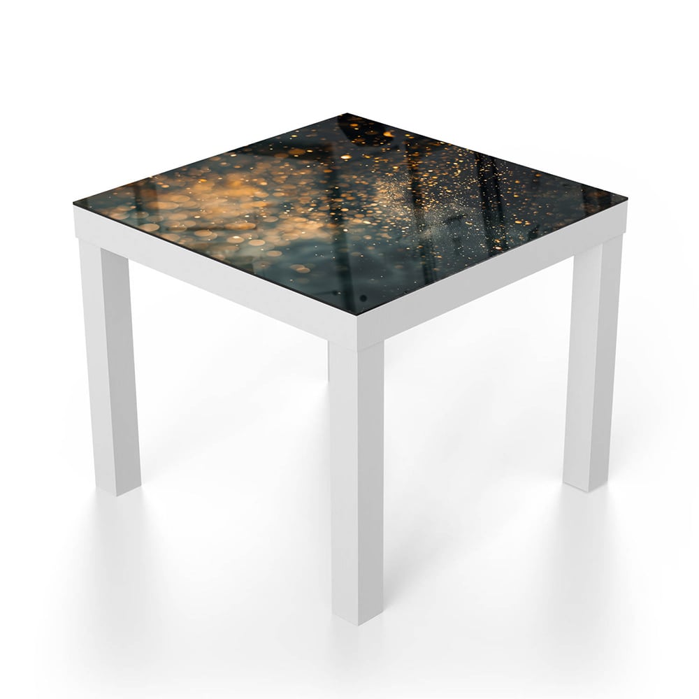 Salontafel 55x55 - Gehard Glas - Gouden Glitters in Donkere Mist