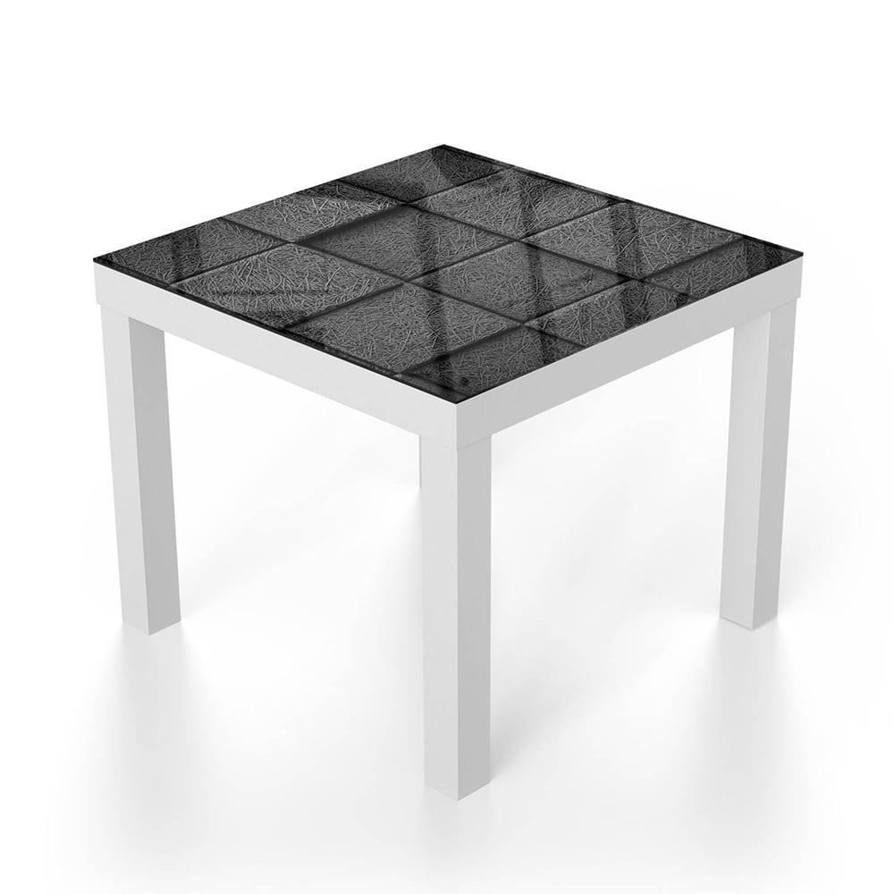 Salontafel 55x55 - Gehard Glas - Donkere Blokken