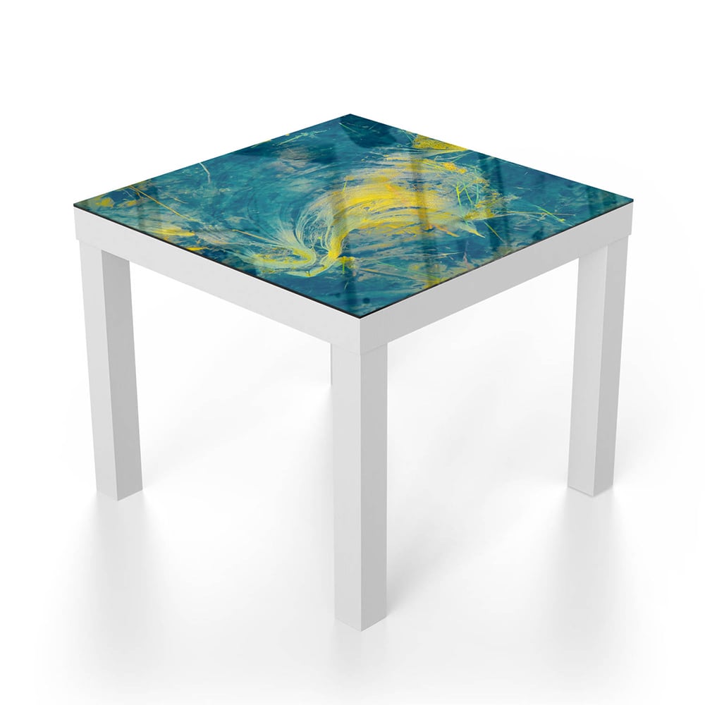 Salontafel 55x55 - Gehard Glas - Abstracte Verf Golven