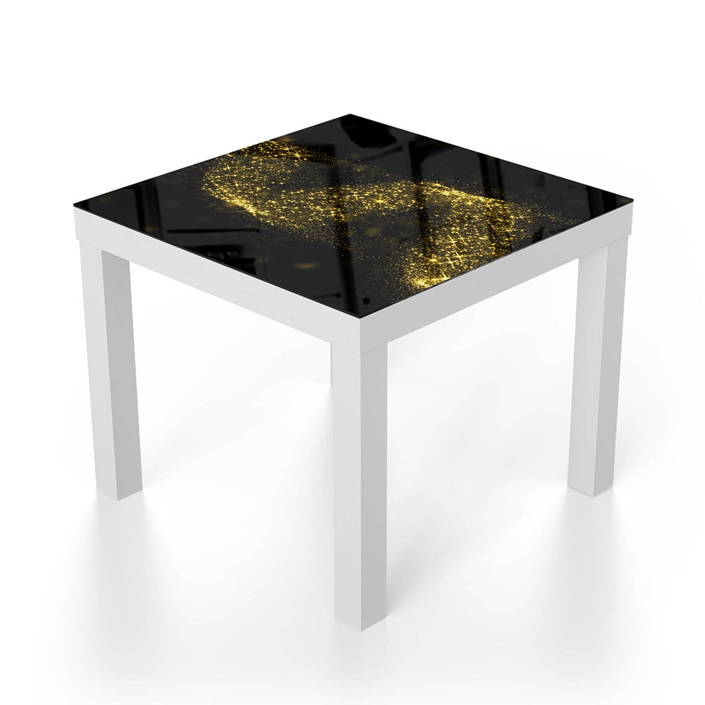 Salontafel 55x55 - Gehard Glas - Gouden Glitter Spiraal