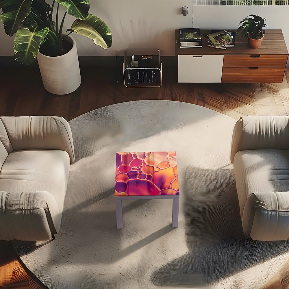 Salontafel 55x55 - Gehard Glas - Abstracte Waterdruppels