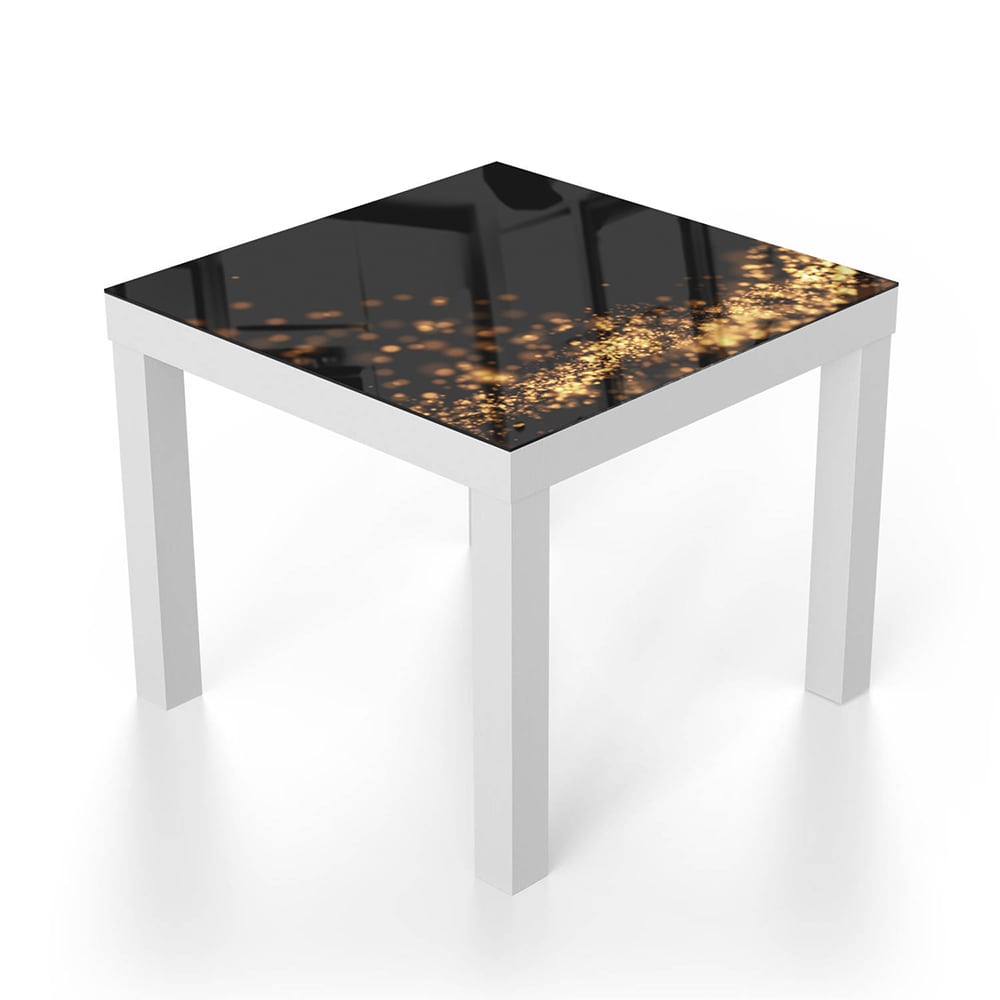 Salontafel 55x55 - Gehard Glas - Gouden Golvende Glitter Achtergrond