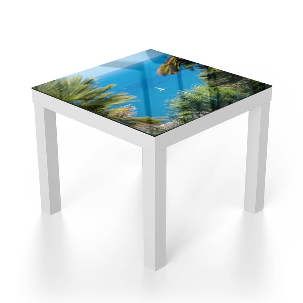 Salontafel 55x55 - Gehard Glas - Zeilboot op Zee