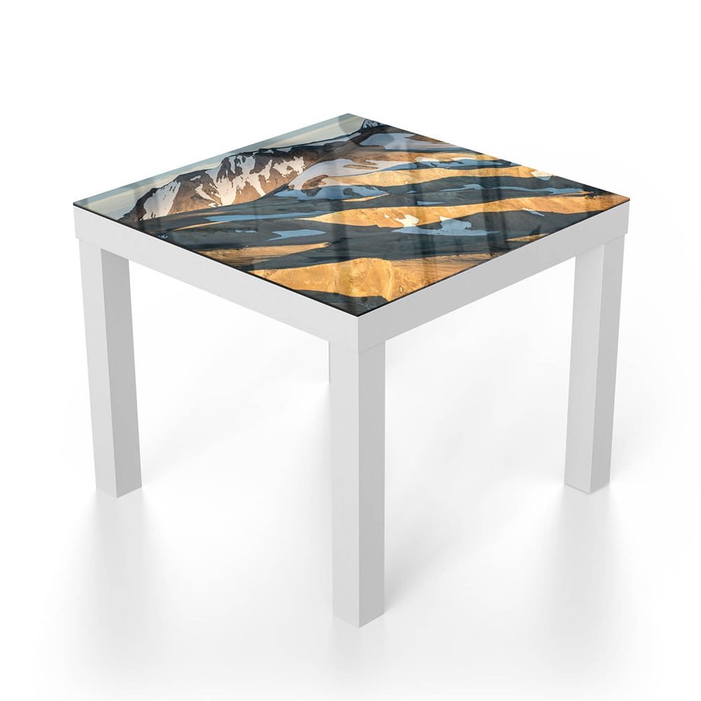 Salontafel 55x55 - Gehard Glas - Smeltende Sneeuw op de Bergen