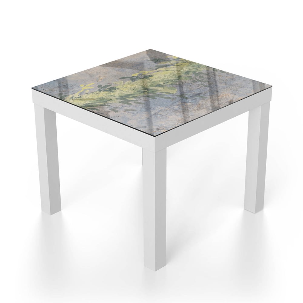 Salontafel 55x55 - Gehard Glas - Waterverf Schilderij Bladeren