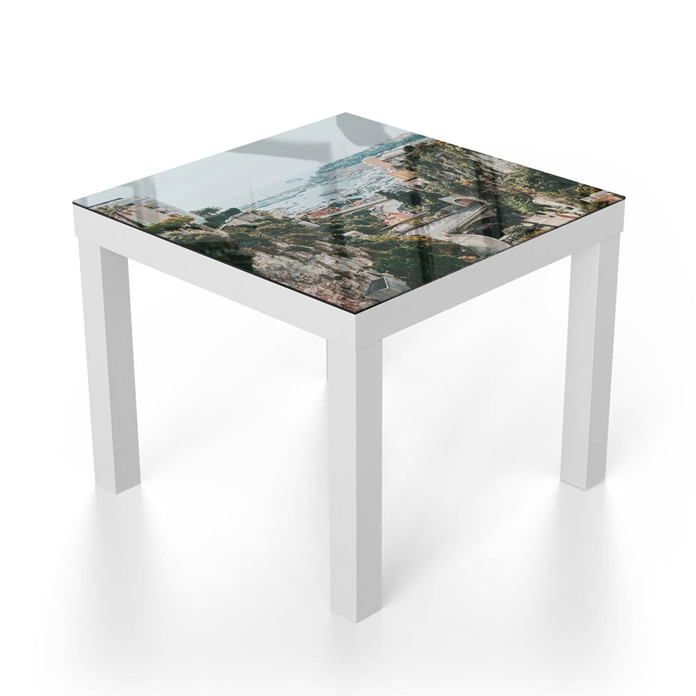 Salontafel 55x55 - Gehard Glas - Uitzicht op Monaco