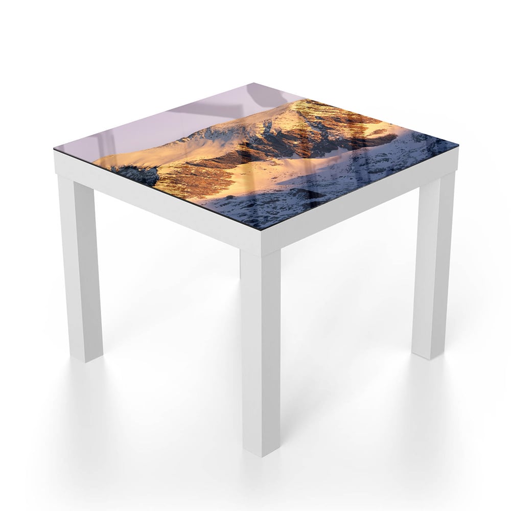 Salontafel 55x55 - Gehard Glas - Bergtoppen in het Eerste Licht