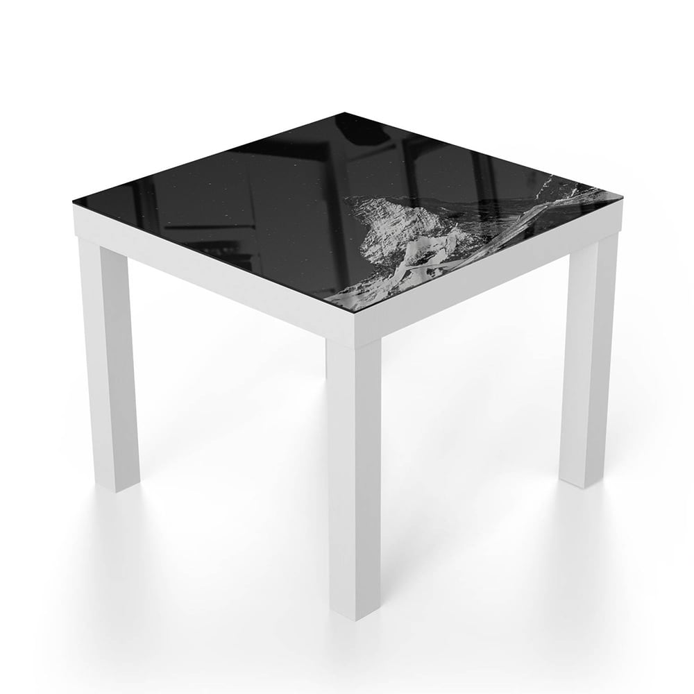 Salontafel 55x55 - Gehard Glas - Bergtop in Zwart-Wit