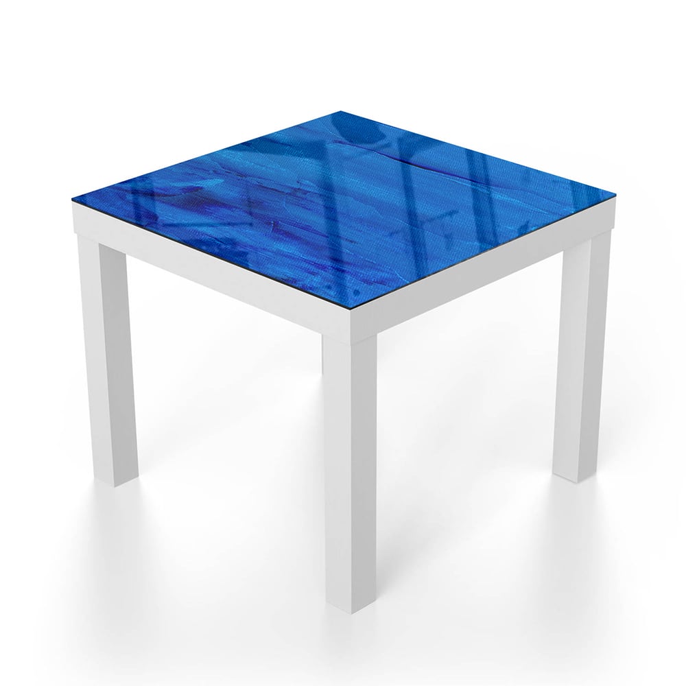 Salontafel 55x55 - Gehard Glas - Blauw Abstractie