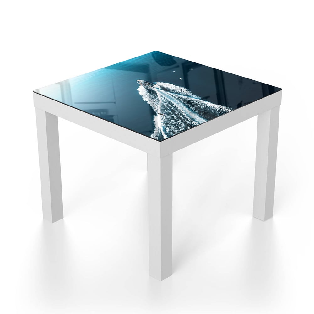 Salontafel 55x55 - Gehard Glas - Rubberboot op het Water