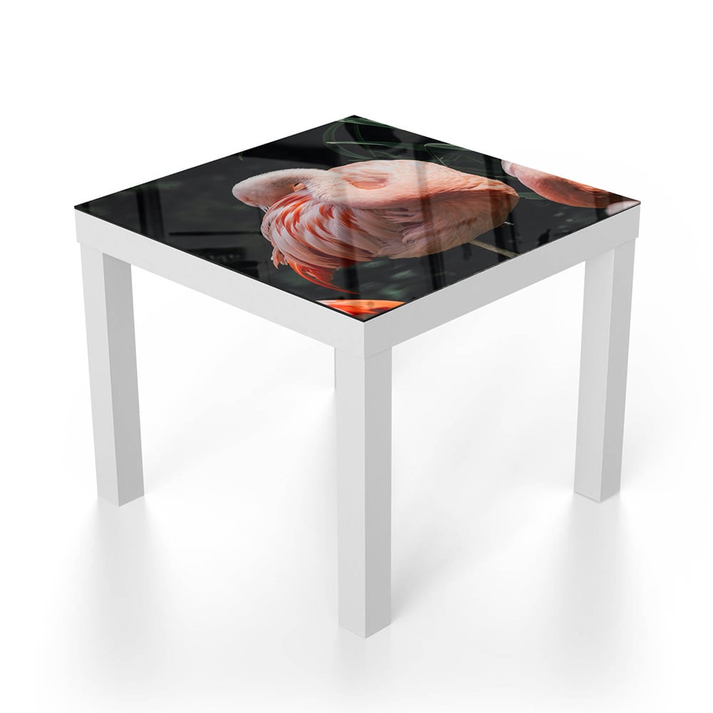 Salontafel 55x55 - Gehard Glas - Flamingo in de Natuur