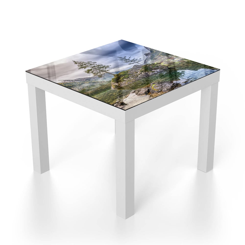 Salontafel 55x55 - Gehard Glas - Rots in Helder Meer