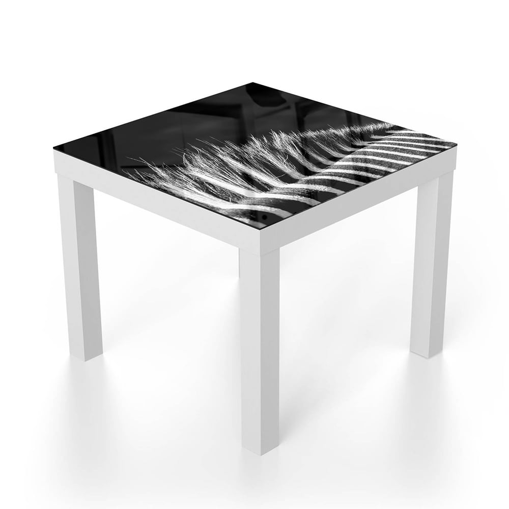 Salontafel 55x55 - Gehard Glas - Zwart-Wit Zebra