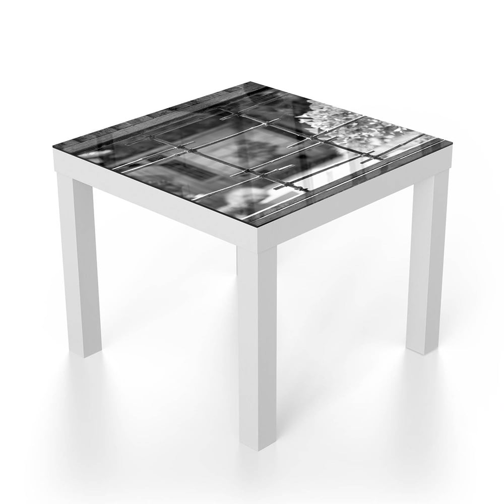 Salontafel 55x55 - Gehard Glas - Zwart-Wit Raam