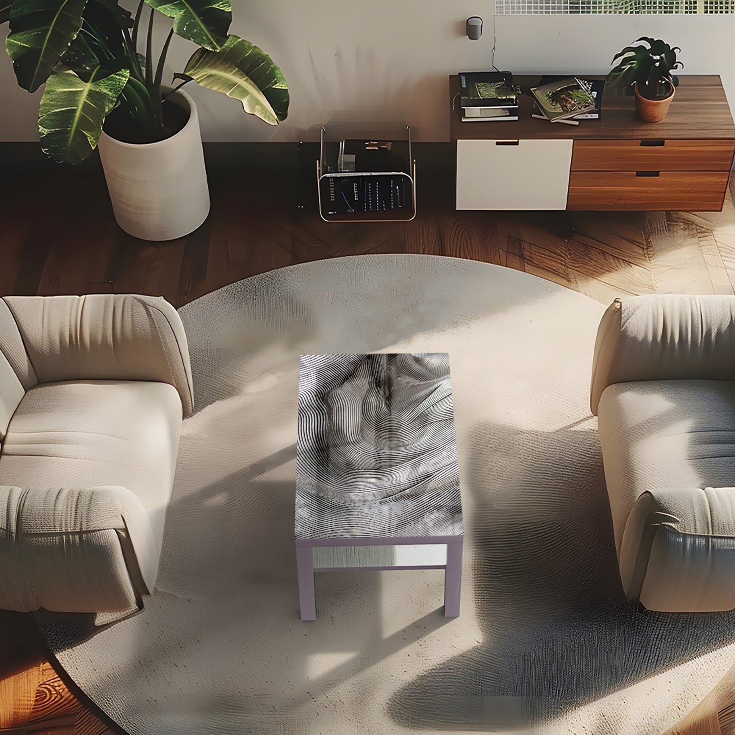 Salontafel 90x55 - Gehard Glas - Gebogen Ijzer