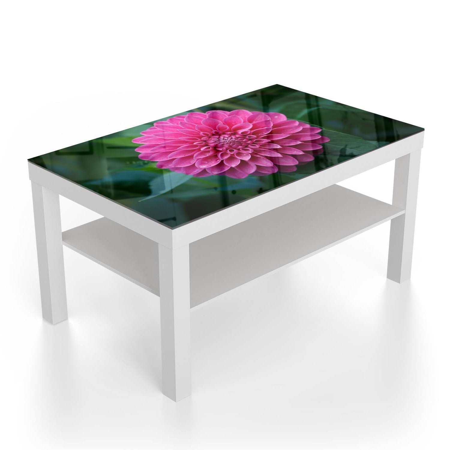 Salontafel 90x55 - Gehard Glas - Roze Dahlia