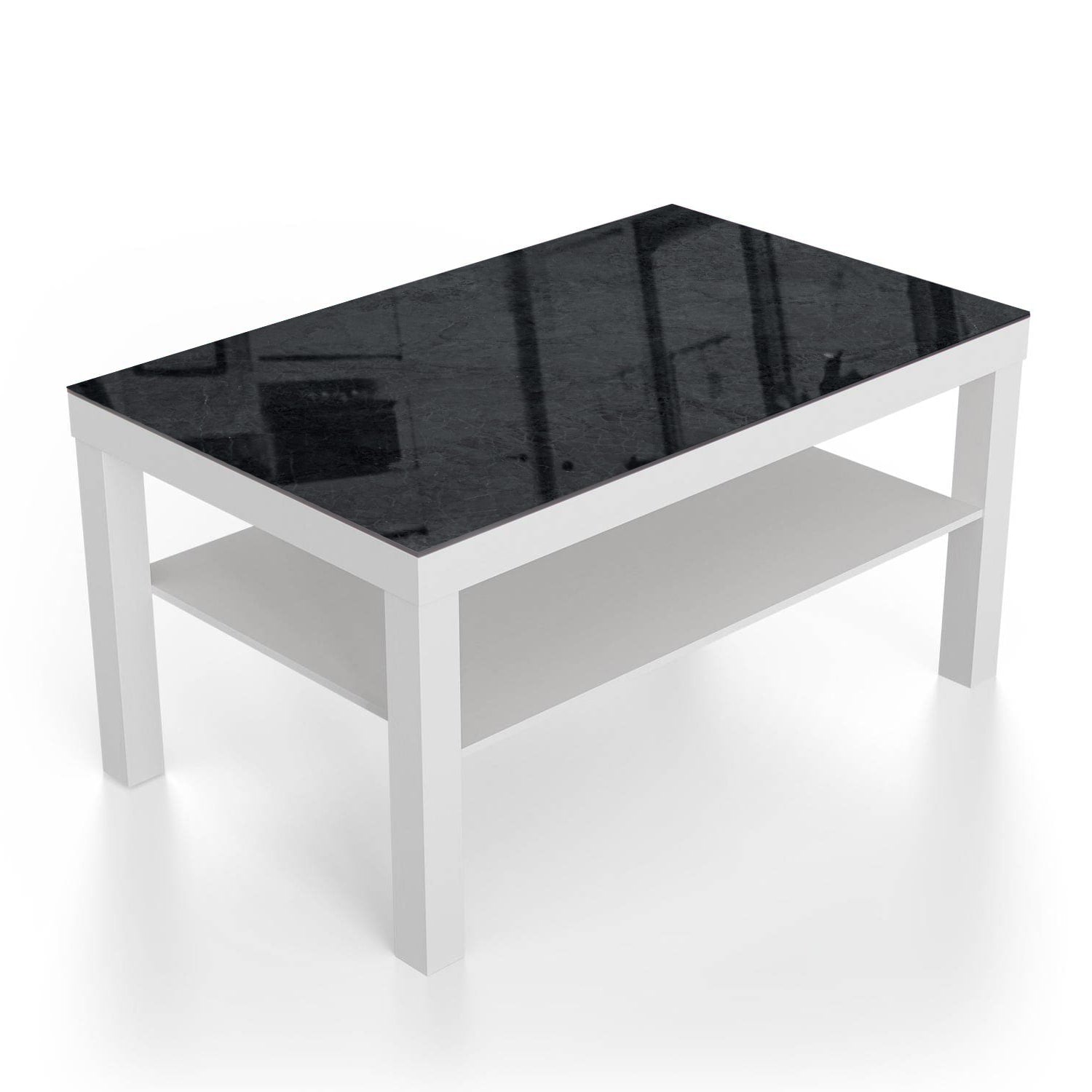 Salontafel 90x55 - Gehard Glas - Zwart Marmer