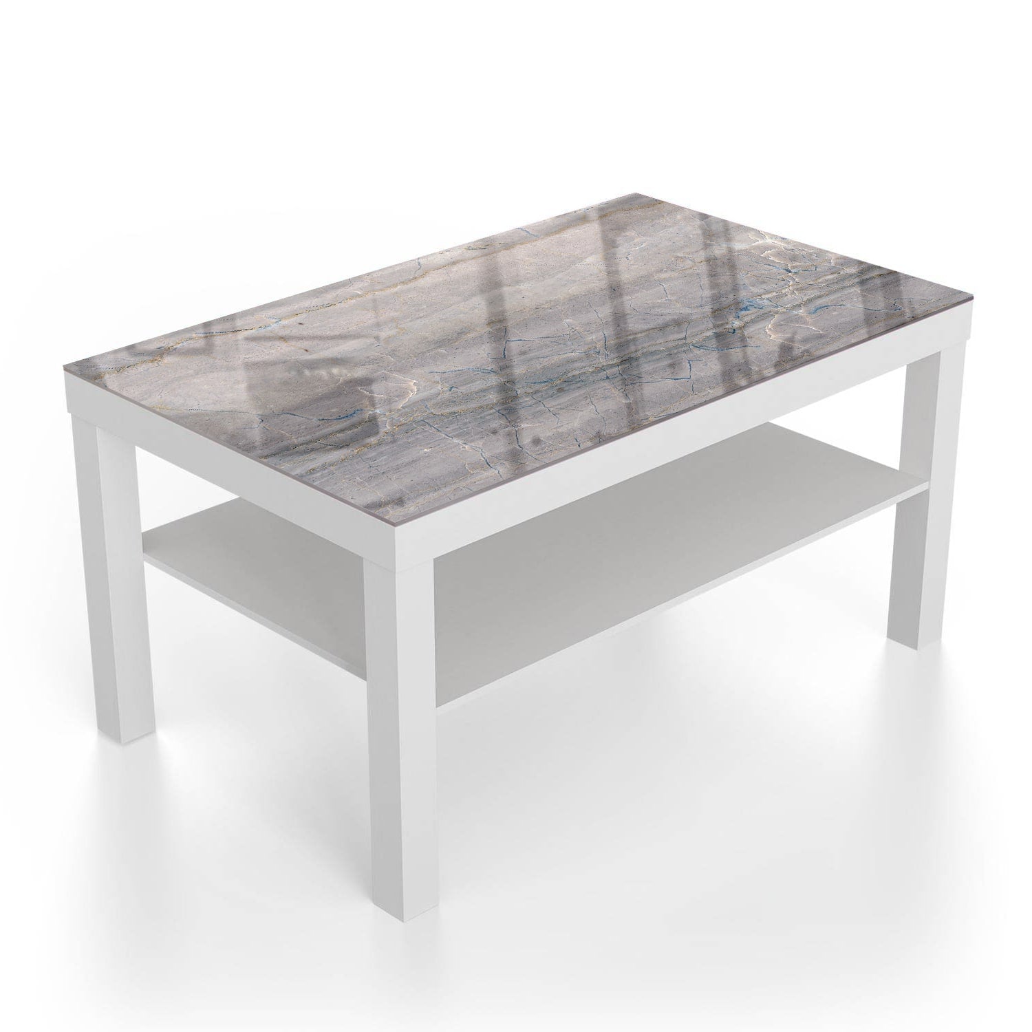 Salontafel 90x55 - Gehard Glas - Grijs Marmer