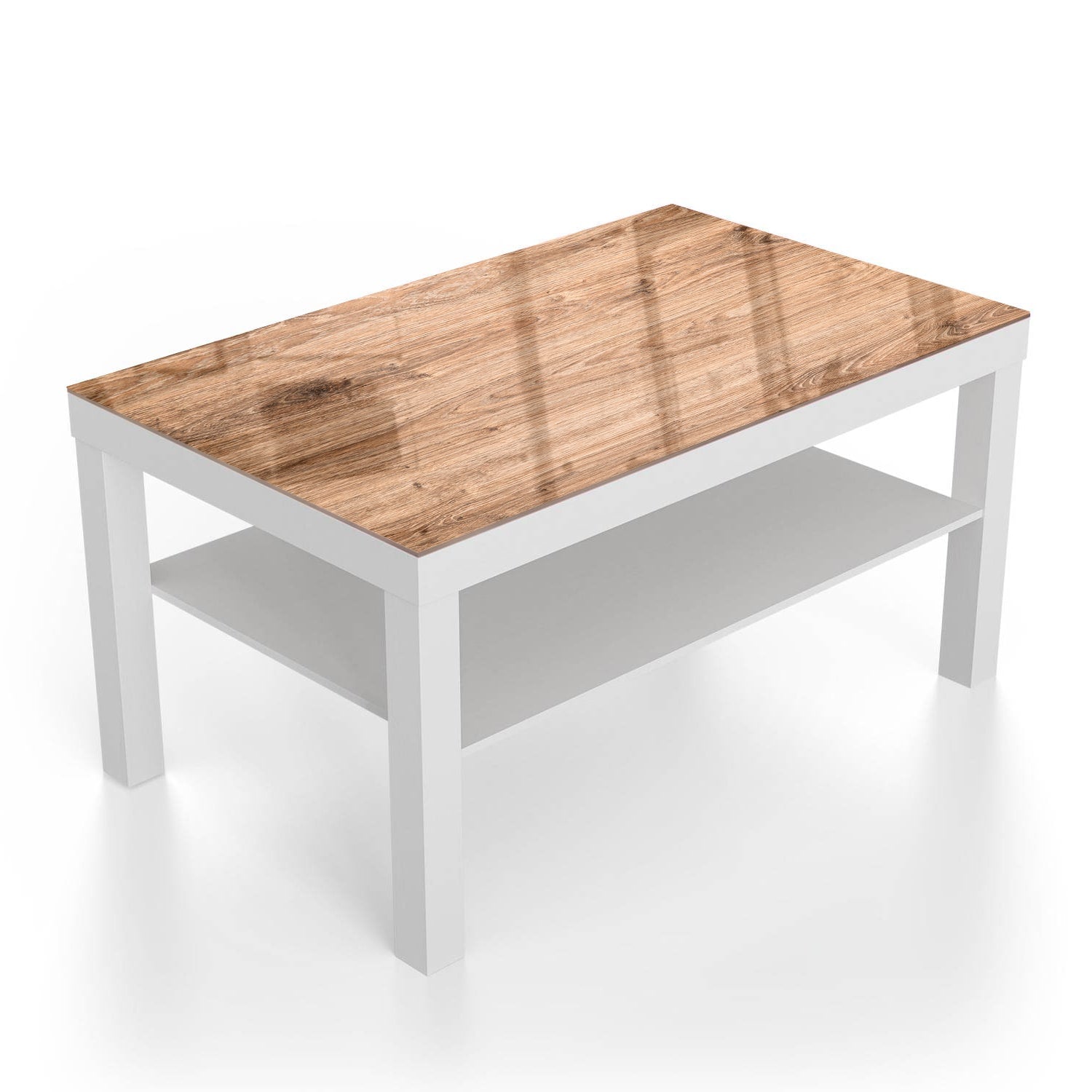 Salontafel 90x55 - Gehard Glas - Eikenhout Textuur
