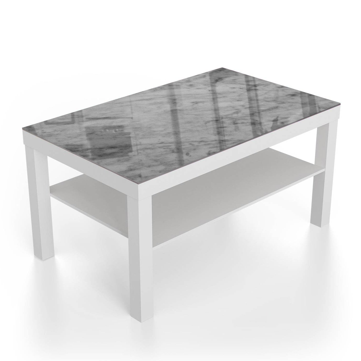 Salontafel 90x55 - Gehard Glas - Rustieke Grijze Marmer