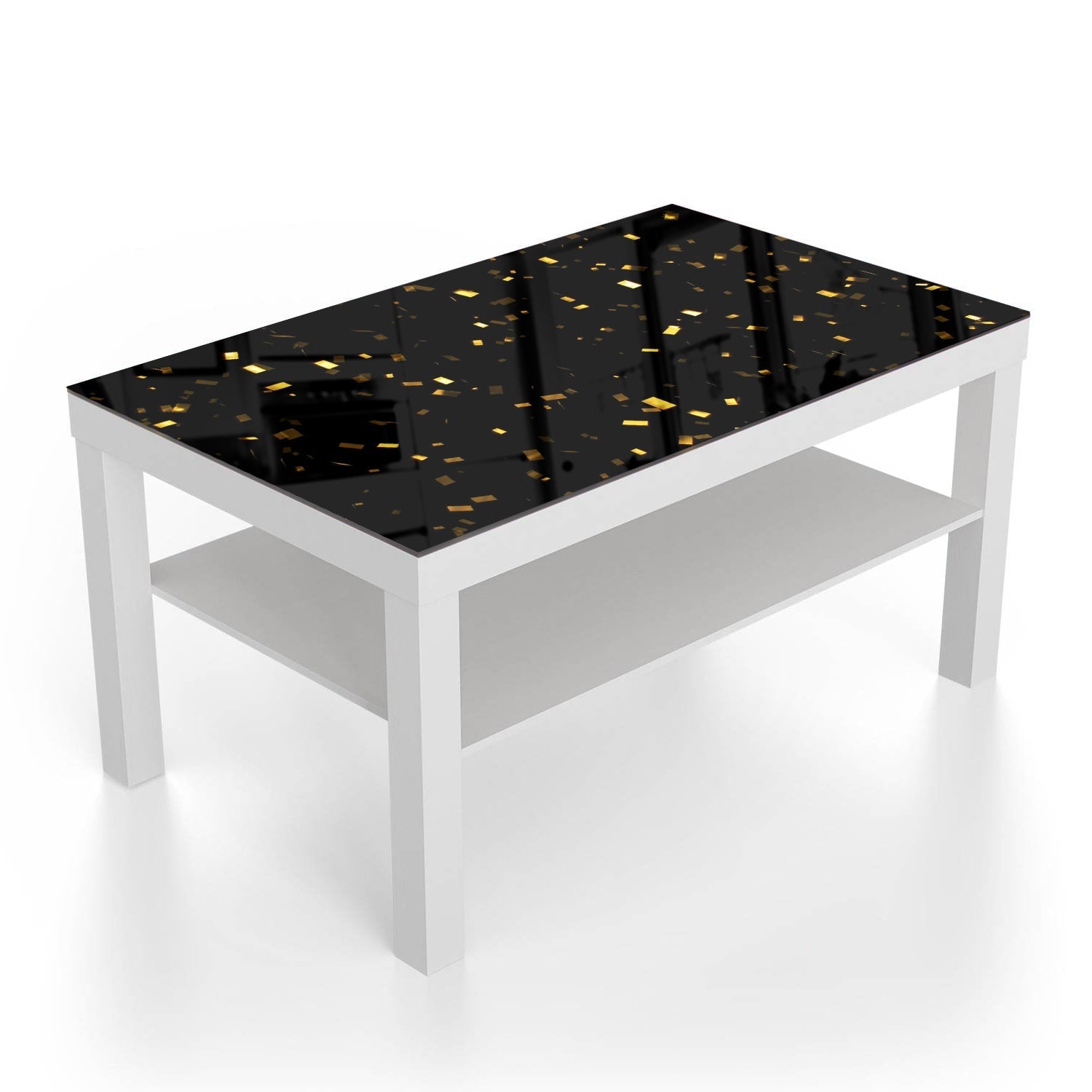 Salontafel 90x55 - Gehard Glas - Gouden Confetti