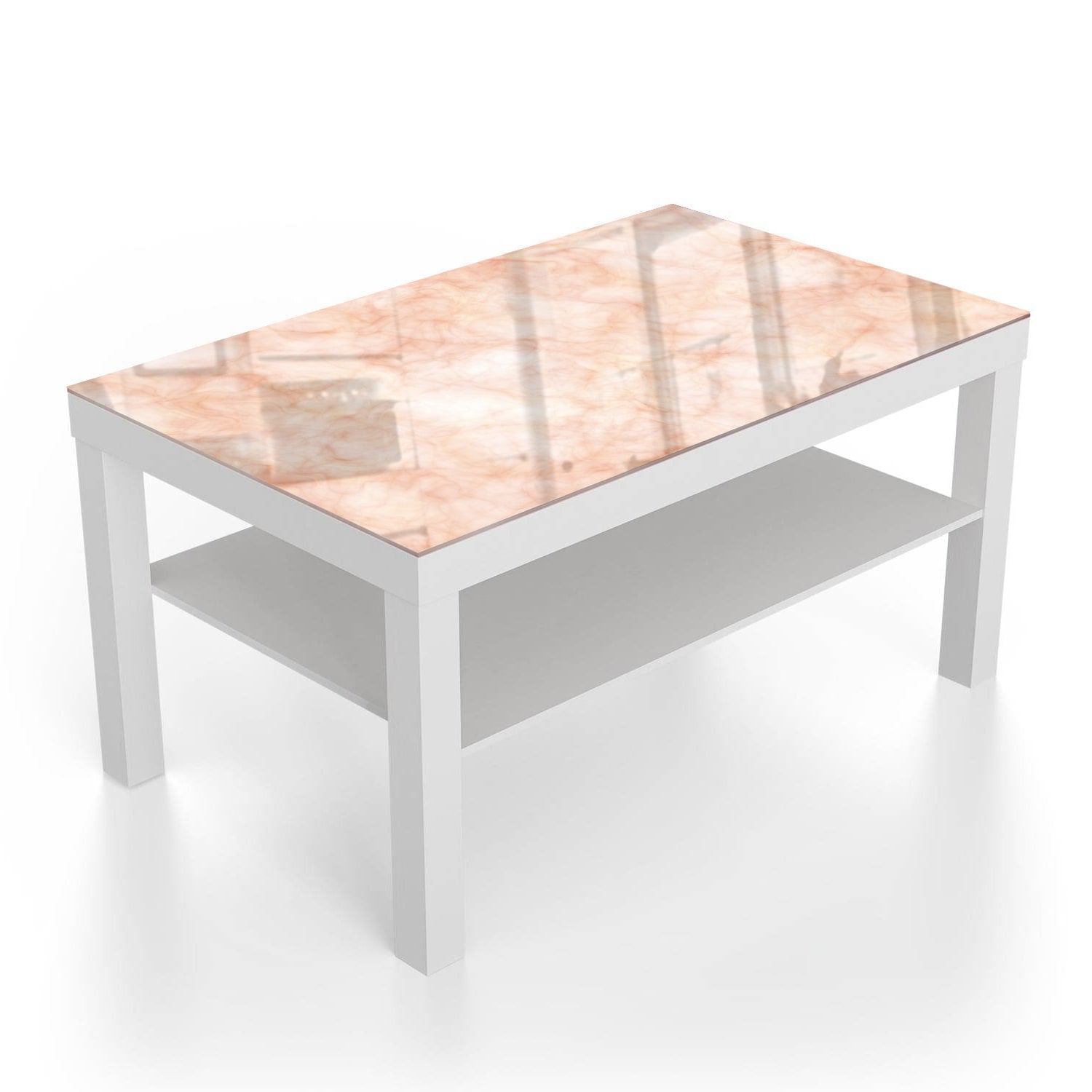 Salontafel 90x55 - Gehard Glas - Perzikkleurige Marmer