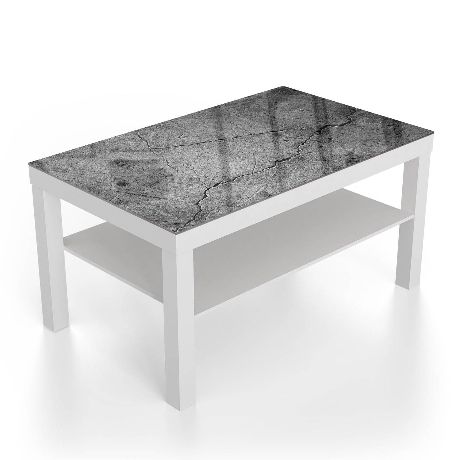 Salontafel 90x55 - Gehard Glas - Beton met Scheuren