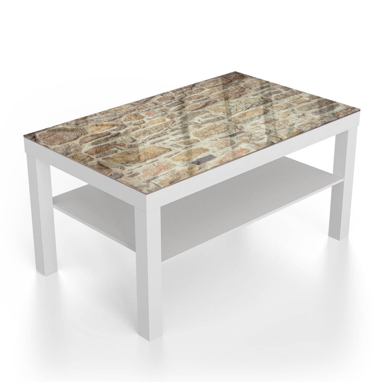 Salontafel 90x55 - Gehard Glas - Graniet Stenen Muur
