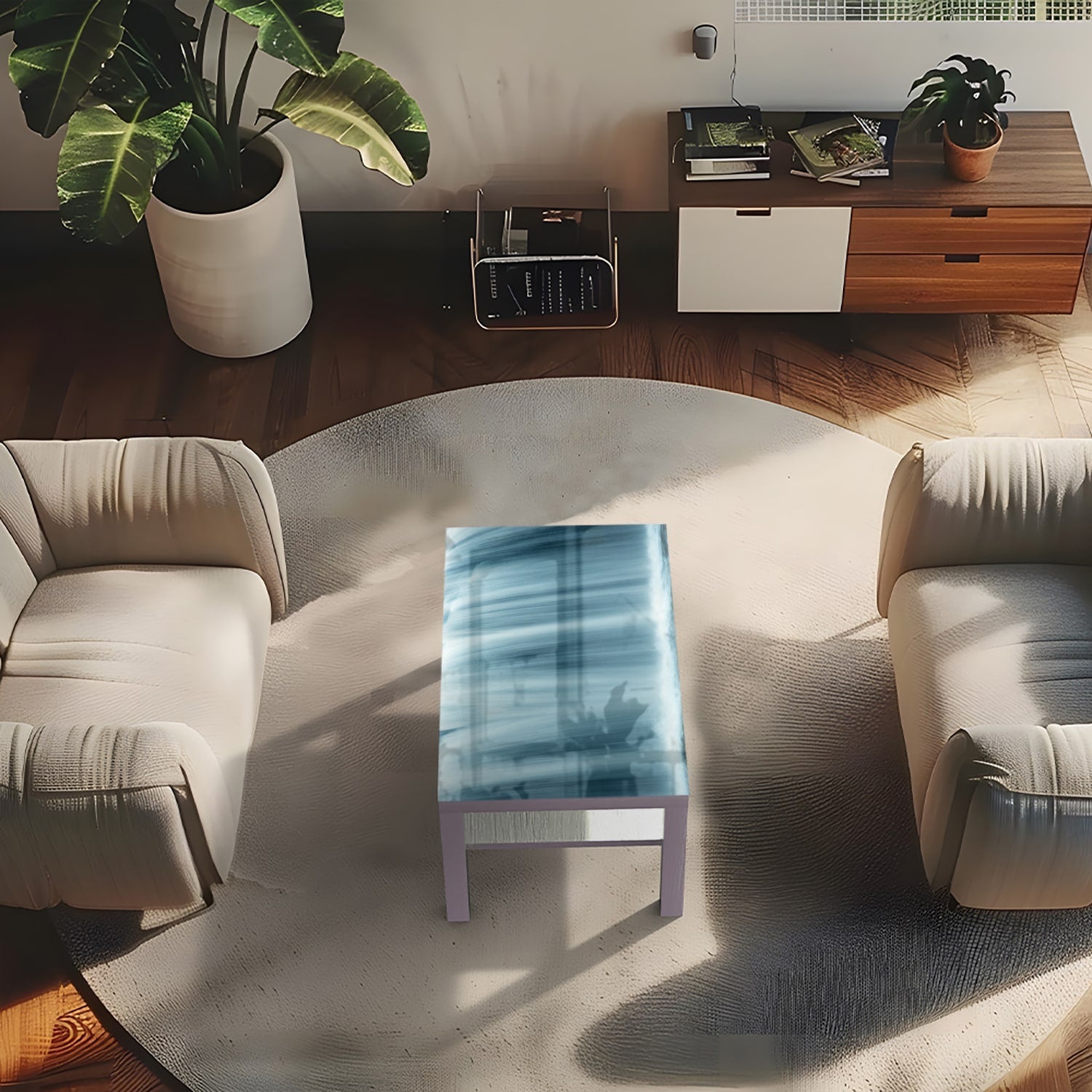 Salontafel 90x55 - Gehard Glas - Waterval