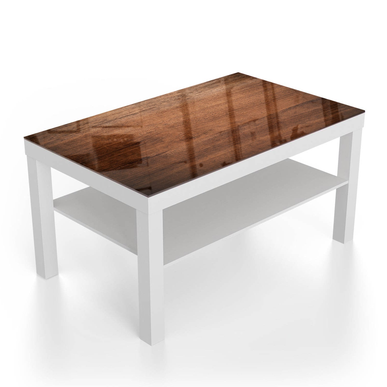 Salontafel 90x55 - Gehard Glas - Oud Bruin Hout