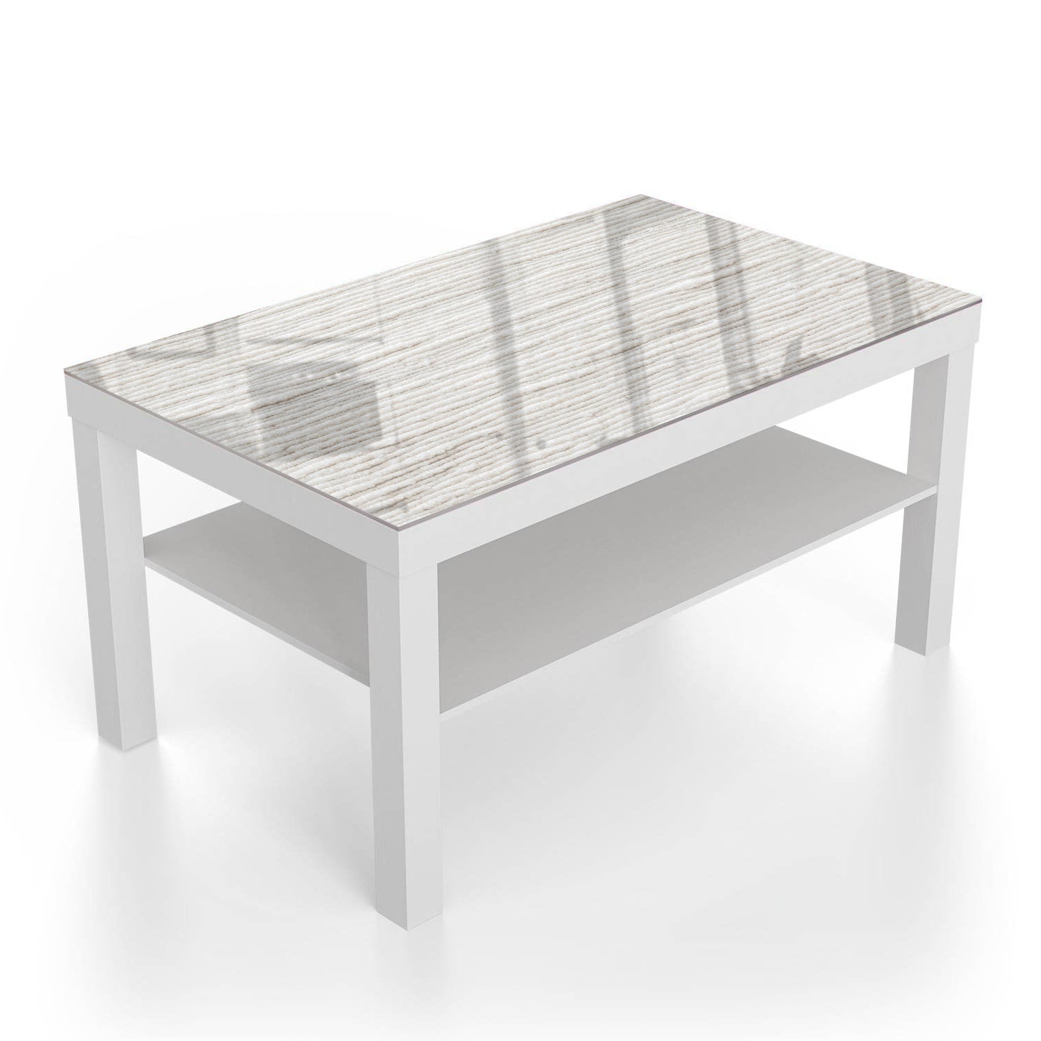 Salontafel 90x55 - Gehard Glas - Wit Katoen