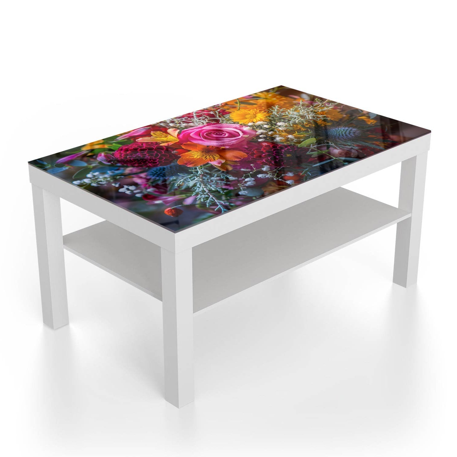 Salontafel 90x55 - Gehard Glas - Levendig Bloemenboeket