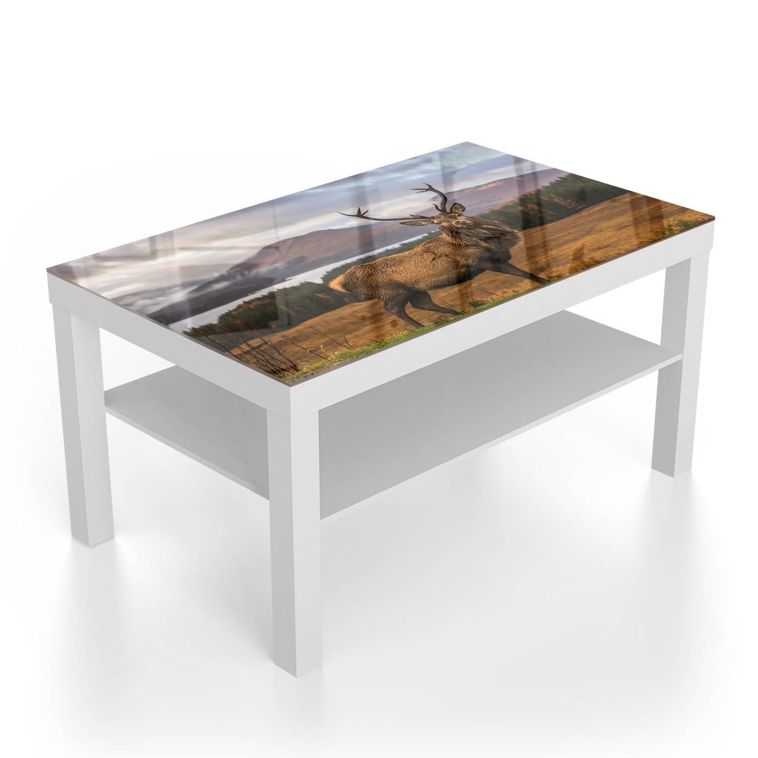 Salontafel 90x55 - Gehard Glas - Wild Schots Hert